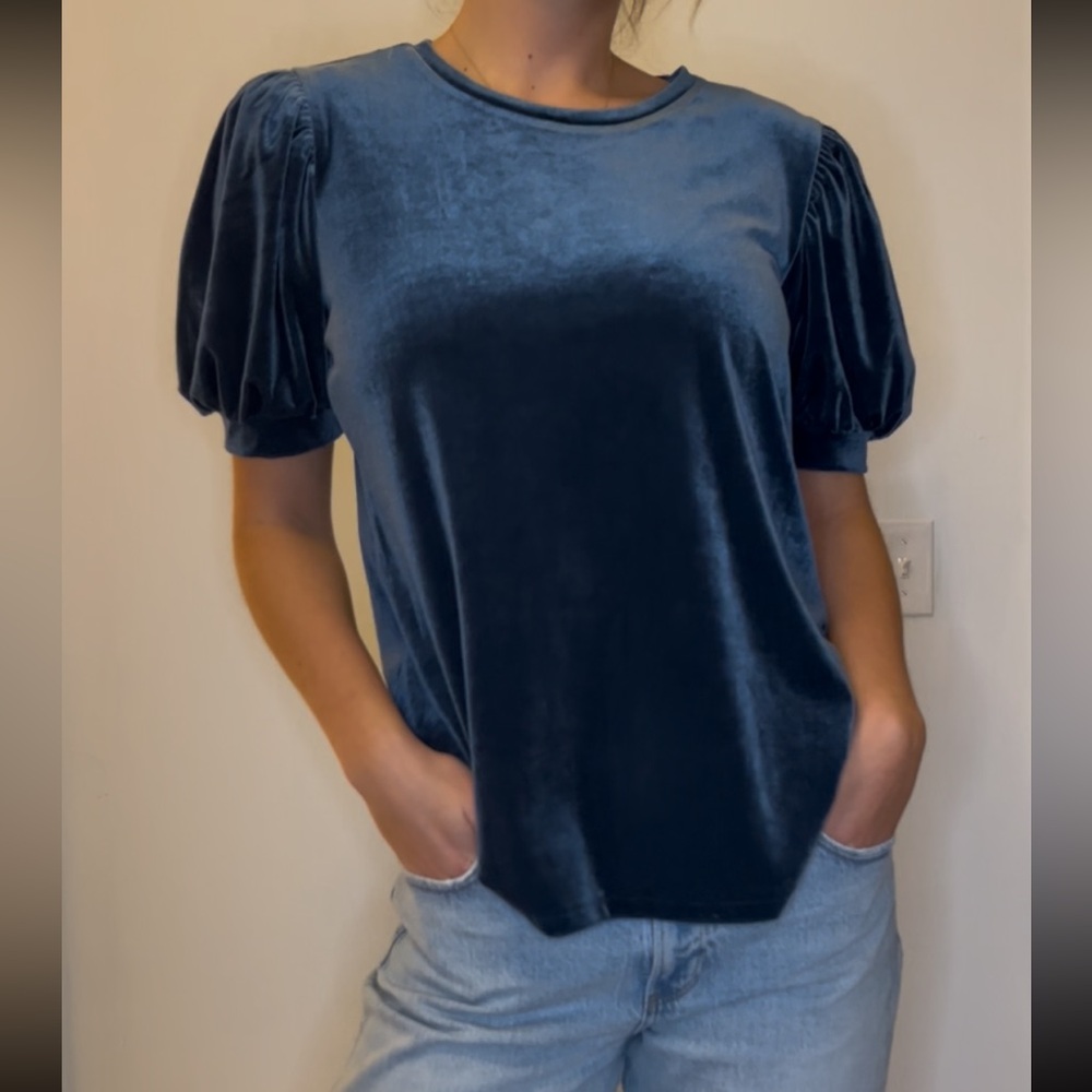 C. Wonder Velvet Navy Blouse